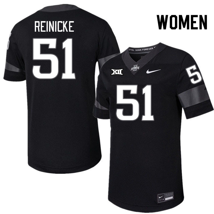 Women #51 Nick Reinicke Iowa State Cyclones College Football Jerseys Stitched-Black